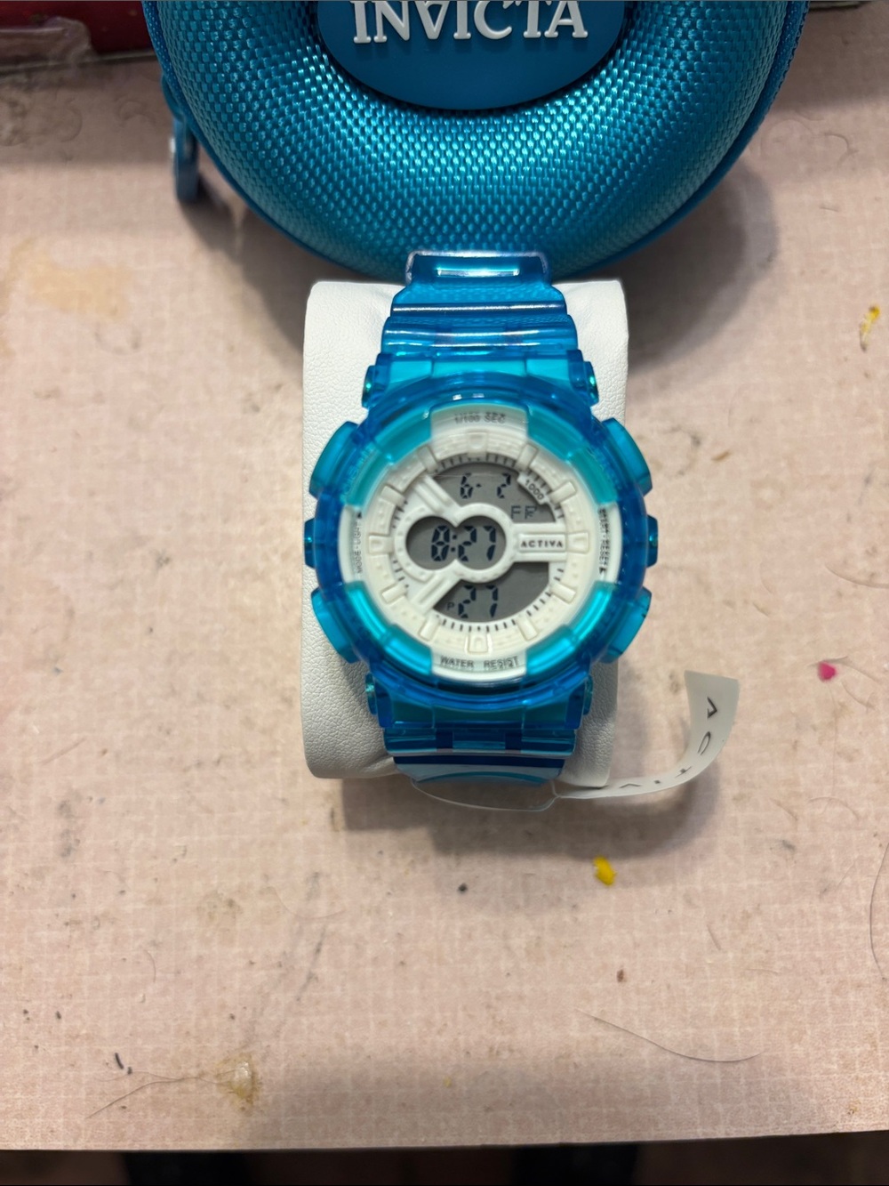 Invicta Blue Transparent Analog-Digital Sport Watch